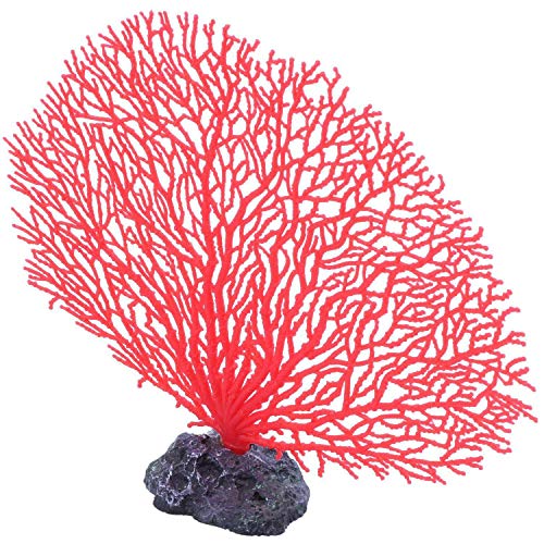 Wresetly 14 cm Höhe, rote weiche Kunststoffzweigkoralle, nachgeahmte Unterwasserpflanzen-Dekoration von Wresetly