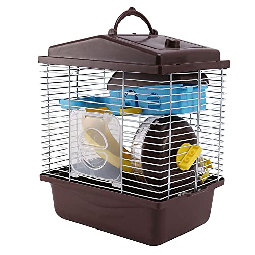 Wresetly Pet Cage Hamster mit Transparentem Oberlicht-Doppelschichthaus für Hamster Golden Hamster Pet Coffe von Wresetly