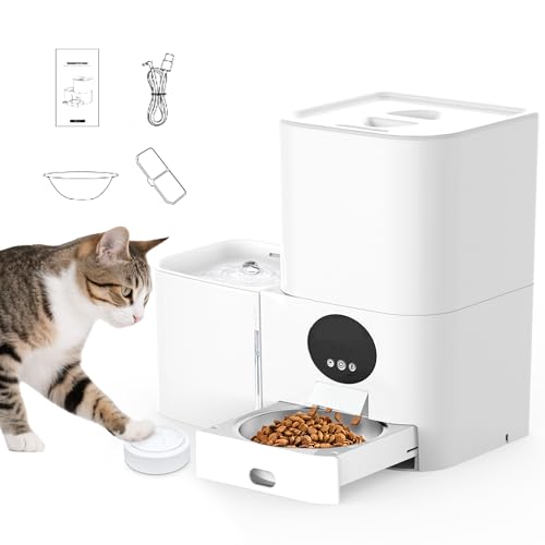 2-in-1 Automatischer Katzenfutterspender & Katzenwasserbrunnen, 5G WiFi Automatischer Hundefutterspender, 5L Futter & 3L Wasserspender, Sprachaufzeichnung zum Anrufen von Haustieren, App-gesteuerte 2-in-1 Automatischer Katzenfutterspender & Katzenwasserbrunnen, 5G WiFi Automatischer Hundefutterspender, 5L Futter & 3L Wasserspender, Sprachaufzeichnung zum Anrufen von Haustieren, App-gesteuerte von Wreyng