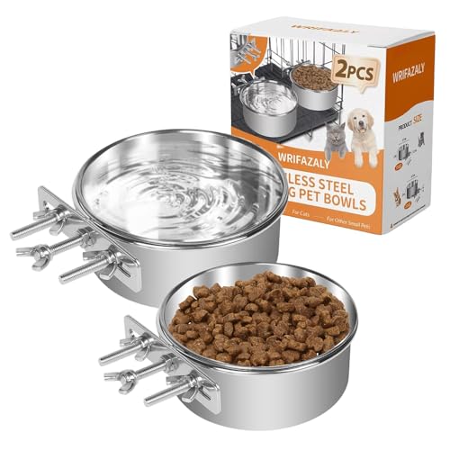 Wrifazaly Wassernapf für Hundekäfig, kein Verschütten, kleine Größe, 2 Stück, für Hundehütte, Wasserfutter, Futternäpfe zum Aufhängen, Edelstahlkäfig, Futternapf für Welpen, Katzen, Vögel, Kaninchen, Wrifazaly Wassernapf für Hundekäfig, kein Verschütten, kleine Größe, 2 Stück, für Hundehütte, Wasserfutter, Futternäpfe zum Aufhängen, Edelstahlkäfig, Futternapf für Welpen, Katzen, Vögel, Kaninchen, von Wrifazaly