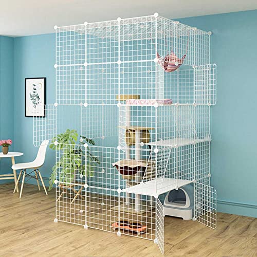 Katzenkäfig Katzengehege Outdoor Indoor DIY Katzenlaufstall Indoor/Outdoor Geschlossene Katze Welpen Laufstall Metallzaun - Für Welpe, Kaninchen, Kätzchen Katzenkäfig Katzengehege Outdoor Indoor DIY Katzenlaufstall Indoor/Outdoor Geschlossene Katze Welpen Laufstall Metallzaun - Für Welpe, Kaninchen, Kätzchen von Wrobelax