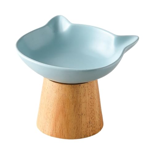 Ceramic Cat Food Bowls Elevated | Tilted Feeding Dish with Anti-Slip Wood Stand | Wide Cat Food & Water Bowls | Durable Feeding Supplies for Cats | Elevated Pet Bowls for Comfortable Eating Ceramic Cat Food Bowls Elevated | Tilted Feeding Dish with Anti-Slip Wood Stand | Wide Cat Food & Water Bowls | Durable Feeding Supplies for Cats | Elevated Pet Bowls for Comfortable Eating von Wrohto