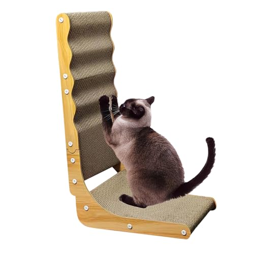 L Shaped Cat Scratcher, Kitten Scratching Board, Pet Nail Sharpening, Interactive Toy for Claw Health, Mental and Physical Exercise, Ideal for Kittens, Home Use, 25.98x15.16x10.04 in von Wrohto
