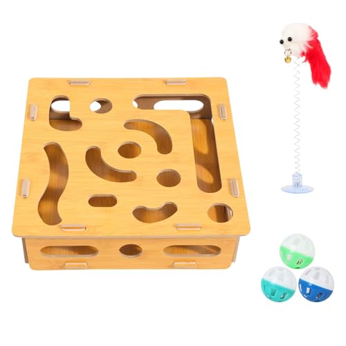 Wrohto Cat Puzzle Toy, Teaser Toy for Indoor Cats, Kitten Mental Stimulation Training Tools, Encourage Playfulness, Funny Stress Relief Playing Devices for Pets, 33x31.5x9.5cm Wrohto Cat Puzzle Toy, Teaser Toy for Indoor Cats, Kitten Mental Stimulation Training Tools, Encourage Playfulness, Funny Stress Relief Playing Devices for Pets, 33x31.5x9.5cm von Wrohto