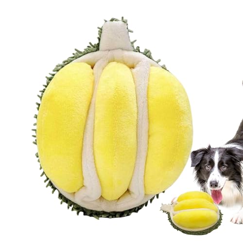Wrohto Dog Toys with Squeaker, Durian Sounding Toy for Dogs, Squeaker Plush Toy for Aggressive Chewers, Interactive Stuffed Puppy Squeak, Durable & Safe, 6 X 4 Inches, Yellow, 1 Pack Wrohto Dog Toys with Squeaker, Durian Sounding Toy for Dogs, Squeaker Plush Toy for Aggressive Chewers, Interactive Stuffed Puppy Squeak, Durable & Safe, 6 X 4 Inches, Yellow, 1 Pack von Wrohto