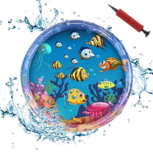 Wrohto Katzen-Wassermatte – Matte mit Meeresfisch-Motiv für Katzen, verdickte sensorische Matte für Katzen, Haustiere, aufblasbare Sommerwassermatte für Katzen Wrohto Katzen-Wassermatte – Matte mit Meeresfisch-Motiv für Katzen, verdickte sensorische Matte für Katzen, Haustiere, aufblasbare Sommerwassermatte für Katzen von Wrohto