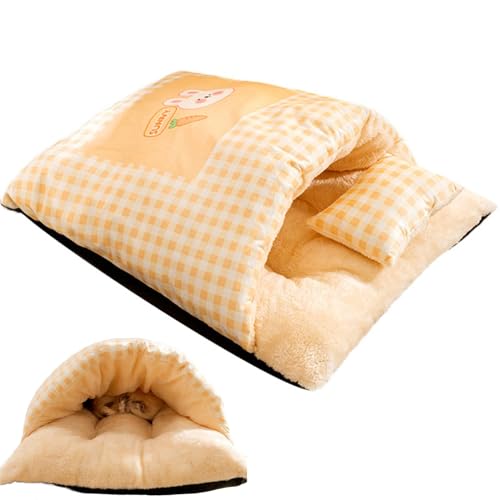 Wrohto Katzenschlafsack, geschlossenes Haustiernest, Kariertes Hundehöhlenbett, warmes Winter-Haustierbett, gemütliche Katzenmatratze, Dickes kleines Haustierbett, Schlafsack, tragbarer Wrohto Katzenschlafsack, geschlossenes Haustiernest, Kariertes Hundehöhlenbett, warmes Winter-Haustierbett, gemütliche Katzenmatratze, Dickes kleines Haustierbett, Schlafsack, tragbarer von Wrohto