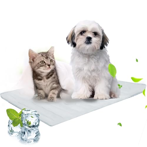 Sweet Dreamed Dog Cooling Mat, Pet Cooling Pad, Doppelseitige Cool Relief Mat Summer Sleeping Pad für Hunde & Katzen (Grau,L (122 x 71 cm)) von Wryhaul