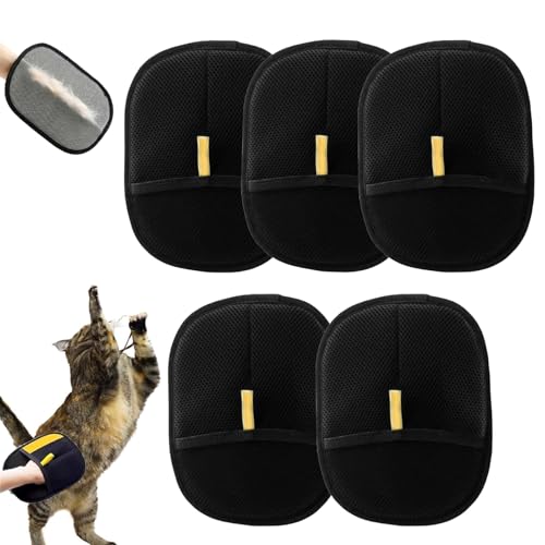 Wryhaul Goalintend Tierhaarentferner Elektrostatische Handschuhe, Tierhaarentfernungshandschuh für Katzen & Hunde, Doppelseitige Wiederverwendbare elektrostatische Handschuhe (5PCS-A) von Wryhaul