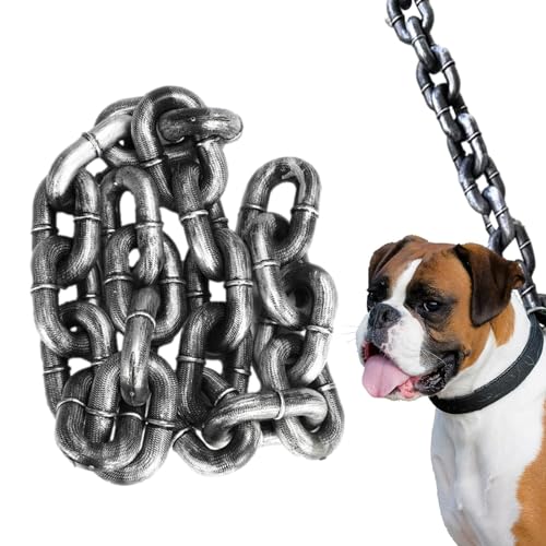 Wscwl Hundeleine Für Große Und Mittelgroße Hunde, 2M/6,56 Ft, Silber, Dünne Eisenkette von Wscwl
