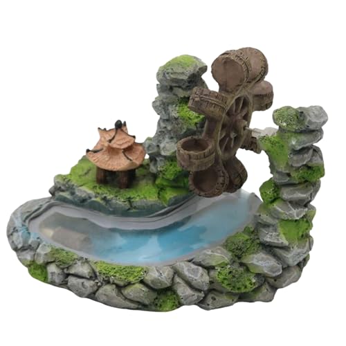 Fishtanks Dekorative Wasserrad Figur Mit Bachhandwerksprojekt Gartenlandschaft Statue Versteck Fließend Wassermühle von Wsdsgz