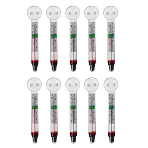 Wsdsgz 10 Pcs Aquariumthermometer Schwimmender Fisch Für Panzerthermometer Mit Saugnapfbecher Leicht Zu Lesen Zwei Arten Skalen Ohne Draht von Wsdsgz