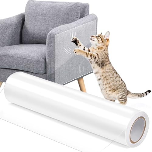 Kratzfolie Katzen Selbstklebend, Katzen Kratzschutz Sofa Transparent, Kratzschutz Wand, Kratzschutzfolie, Couch Kratzschutz Katze, AntiKratz Tape für Möbel Couch Sofa Wand Tür Schutz von Wubushan