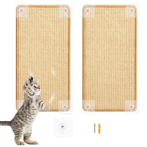 Kratzmatte Katze 40 * 60cm, 2 Stück Sisal Kratzbrett Wand, Kratzwand für Katzen, Kratzbretter, Kratzschutz Sofa für Möbel Tür Kratzmatte Katze 40 * 60cm, 2 Stück Sisal Kratzbrett Wand, Kratzwand für Katzen, Kratzbretter, Kratzschutz Sofa für Möbel Tür von Wubushan