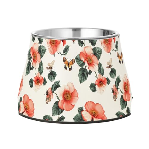 Aesthetic Begonia White Feeder Dogs Bowls Elevated Stainless Steel Cats Food Bowl for Loving Pet Whisker Fatigue Aesthetic Begonia White Feeder Dogs Bowls Elevated Stainless Steel Cats Food Bowl for Loving Pet Whisker Fatigue von Wudan