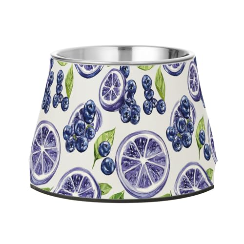 Art Heidelbeere Obst Silber Haustiere Wasser- und Futternäpfe mit Ständer Edelstahl Haustiere Basic Schalen für langsames Füttern Katzen Schnurrhaare freundlich von Wudan