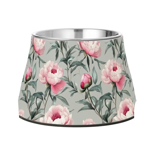 Art Peonies Fressnapf für Hunde, verbesserter Edelstahl-Katzenfutternapf für die Liebe von Haustieren, Schnurrhaar, Müdigkeit Art Peonies Fressnapf für Hunde, verbesserter Edelstahl-Katzenfutternapf für die Liebe von Haustieren, Schnurrhaar, Müdigkeit von Wudan