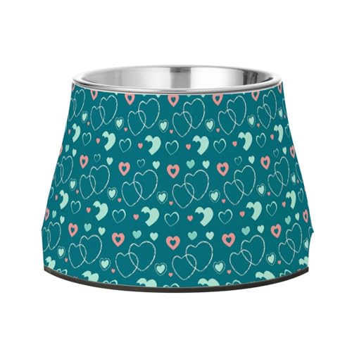 Blau-grüne Herz-Schalen für Haustiere mit Ständer, Edelstahl, Katzen, einfache Schalen für kleine Haustiere, Schnurrhaare Blau-grüne Herz-Schalen für Haustiere mit Ständer, Edelstahl, Katzen, einfache Schalen für kleine Haustiere, Schnurrhaare von Wudan