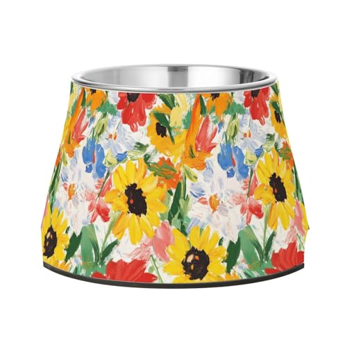 Blumen Sonnenblume Amaryllis Weiße Hunde Wassernapf mit Ständer Edelstahl Metall Haustiere Schalen für Hunde Katzen Kaninchen Vögel Schnurrhaare Müdigkeit Blumen Sonnenblume Amaryllis Weiße Hunde Wassernapf mit Ständer Edelstahl Metall Haustiere Schalen für Hunde Katzen Kaninchen Vögel Schnurrhaare Müdigkeit von Wudan