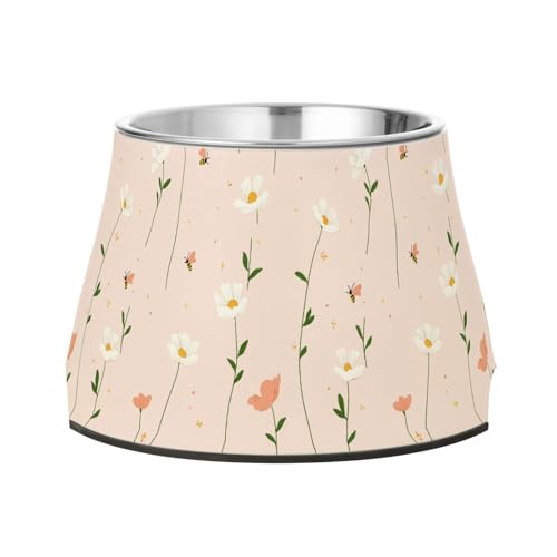 Cartoon Callistephus Blush Futternapf für Haustiere, verbesserter Edelstahl-Futterspender für Hunde, Katzen, Kaninchen, Vögel, Schnurrhaar, Linderung von Wudan