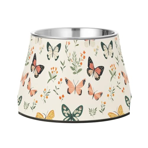Cartoon Cute Butterflies White Feed Dog Bowl with Stand Stainless Steel Cats Food Dish for Slow Feed Cats Comfort Feeding Cartoon Cute Butterflies White Feed Dog Bowl with Stand Stainless Steel Cats Food Dish for Slow Feed Cats Comfort Feeding von Wudan