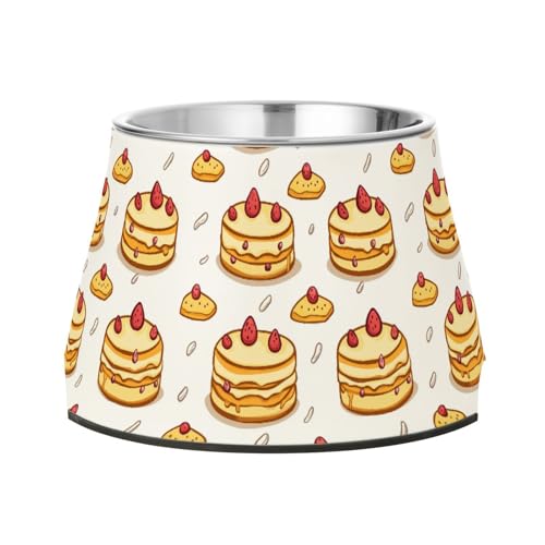 Cartoon Sweets Erdbeerkuchen, Futternapf, rutschfest, Edelstahl, Katzennäpfe für kleine Hunde, Schnurrhaar, Müdigkeit von Wudan