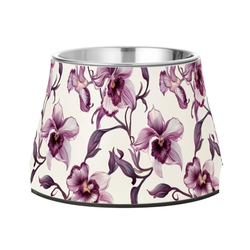 Chic Orchid Wasser- und Futternäpfe mit Ständer, Edelstahl, für kleine Haustiere, für Müdigkeit von Schnurrhaar, Weiß Chic Orchid Wasser- und Futternäpfe mit Ständer, Edelstahl, für kleine Haustiere, für Müdigkeit von Schnurrhaar, Weiß von Wudan