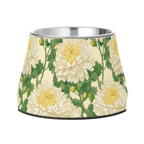 Chrysantheme Sommerblumen-Futternäpfe für Haustiere, verbesserter Edelstahl, für langsames Füttern, Katzen, Schnurrhaar, Müdigkeit von Wudan