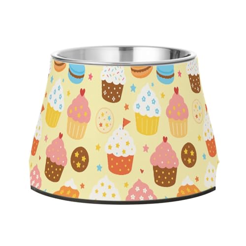 Cupcake-Schüssel für Hunde, erhöhter Edelstahl-Schüssel für mittelgroße Hunde, Schnurrhaar-freundlich Cupcake-Schüssel für Hunde, erhöhter Edelstahl-Schüssel für mittelgroße Hunde, Schnurrhaar-freundlich von Wudan