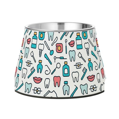 Dentistry Icons Dental Elements Wassernapf für Hunde, Edelstahl, für langsames Füttern von Hunden, Schnurrhaar, Grau von Wudan