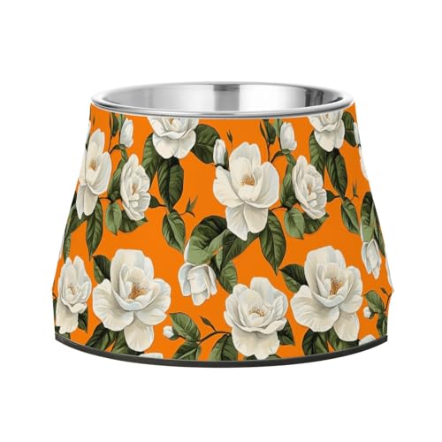 Einzigartige Gardenia Futternapf für Haustiere, verstärkter Edelstahl-Wassernapf für Hunde, Katzen, Kaninchen, Vögel, Schnurrhaar, Orange Einzigartige Gardenia Futternapf für Haustiere, verstärkter Edelstahl-Wassernapf für Hunde, Katzen, Kaninchen, Vögel, Schnurrhaar, Orange von Wudan