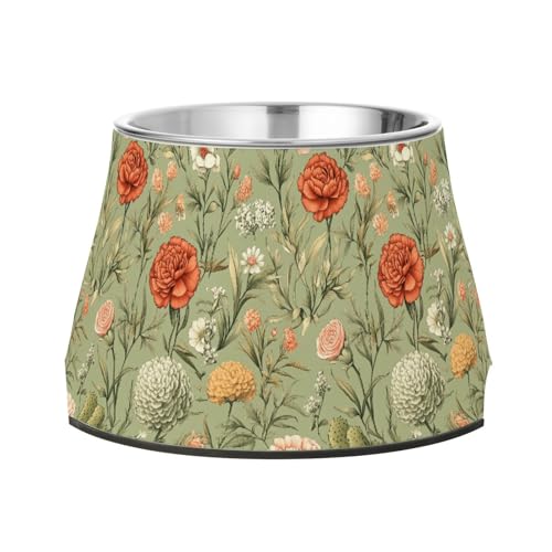 Flower Nelke Dianthus Salbeigrün Napf für Hunde, rutschfest, Edelstahl, Haustier-Wassernäpfe für Hunde, Katzen, Kaninchen, Vögel, Schnurrhaare Flower Nelke Dianthus Salbeigrün Napf für Hunde, rutschfest, Edelstahl, Haustier-Wassernäpfe für Hunde, Katzen, Kaninchen, Vögel, Schnurrhaare von Wudan