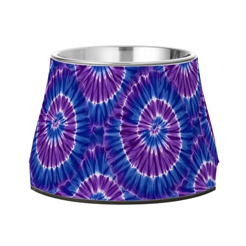 Fressnapf für Hunde, Batik-Stil, rutschfest, Edelstahl, Katzenfutter für kleine Haustiere, Violett Fressnapf für Hunde, Batik-Stil, rutschfest, Edelstahl, Katzenfutter für kleine Haustiere, Violett von Wudan