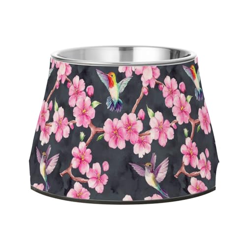 Fressnapf für Hunde mit rosa Blumen, Kolibris, Wassernapf, verbesserter Edelstahlnapf für Katzen Fressnapf für Hunde mit rosa Blumen, Kolibris, Wassernapf, verbesserter Edelstahlnapf für Katzen von Wudan