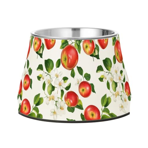 Frisches Äpfel, Obst, weißer Futternapf, rutschfest, Edelstahl, erhöhter Katzennapf für kleine Haustiere, langsames Fressen Frisches Äpfel, Obst, weißer Futternapf, rutschfest, Edelstahl, erhöhter Katzennapf für kleine Haustiere, langsames Fressen von Wudan