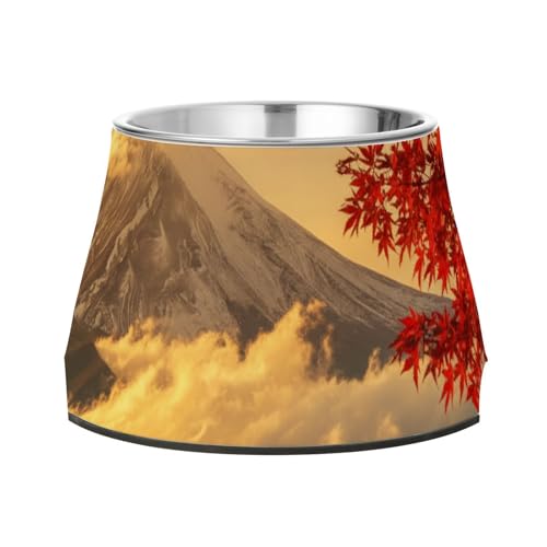 Fuji Moutain Futternapf für Hunde, rutschfest, Edelstahl, für Hunde, Katzen, Kaninchen, Vögel, Schnurrhaar, Entlastung von Wudan