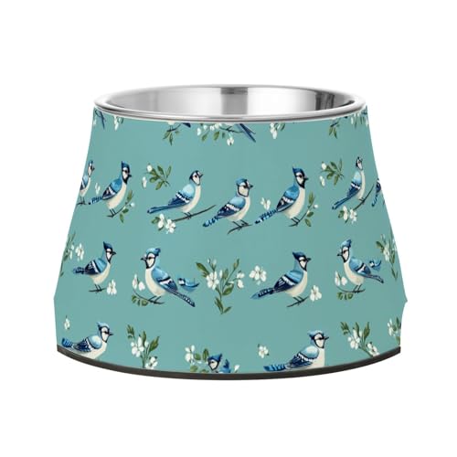 Funny Blue Jay Birds Futternapf für Haustiere, rutschfest, Edelstahl, Katzenfutter für geliebte Tierhaare, Türkis Funny Blue Jay Birds Futternapf für Haustiere, rutschfest, Edelstahl, Katzenfutter für geliebte Tierhaare, Türkis von Wudan
