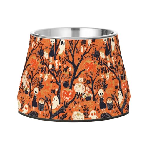 Futternapf für Haustiere, Halloween, Totenköpfe, Blumen, Geister, Kürbisse, rutschfest, Edelstahl, für Hunde, Katzen, Kaninchen, Vögel, bequemes Füttern Futternapf für Haustiere, Halloween, Totenköpfe, Blumen, Geister, Kürbisse, rutschfest, Edelstahl, für Hunde, Katzen, Kaninchen, Vögel, bequemes Füttern von Wudan