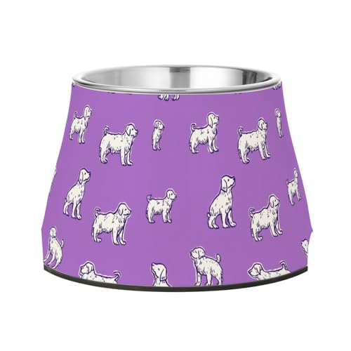 Futternapf für Hunde, Cartoon-Design, Edelstahl, für langsames Fressen, Violett Futternapf für Hunde, Cartoon-Design, Edelstahl, für langsames Fressen, Violett von Wudan