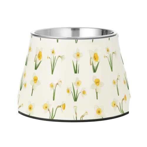 Futternapf für Hunde, Katzen, Kaninchen, Vögel, Retro-Design, Edelstahl, für Hunde, Katzen, Kaninchen, Vögel, Weiß von Wudan