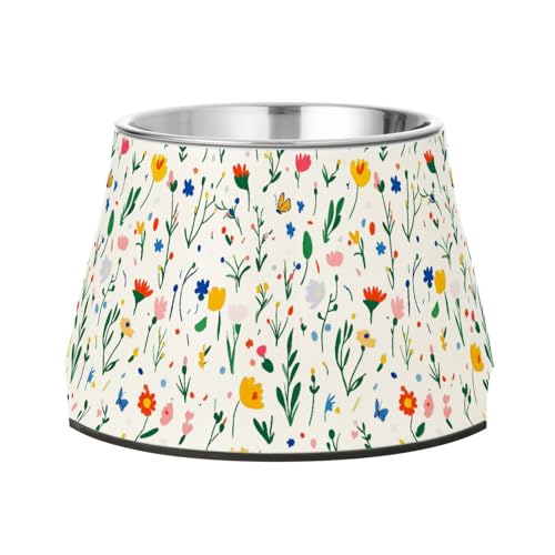 Futternapf für Hunde, Motiv: Blumen, Kaktus, Lilie, Schmetterlinge, Weiß, rutschfest, Edelstahl, Katzenfutter für langsames Füttern, langsames Fressen Futternapf für Hunde, Motiv: Blumen, Kaktus, Lilie, Schmetterlinge, Weiß, rutschfest, Edelstahl, Katzenfutter für langsames Füttern, langsames Fressen von Wudan