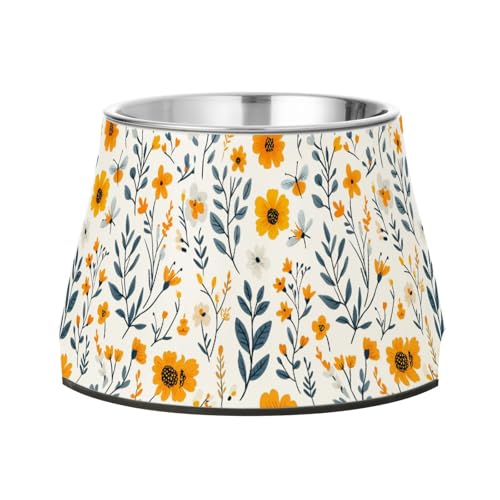 Futternapf für Hunde, Motiv: Narzissen, Sonnenblume, Schmetterlinge, rutschfest, Edelstahl, für langsames Füttern, für Katzen, Schnurrhaar, Weiß Futternapf für Hunde, Motiv: Narzissen, Sonnenblume, Schmetterlinge, rutschfest, Edelstahl, für langsames Füttern, für Katzen, Schnurrhaar, Weiß von Wudan