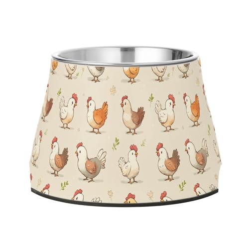 Futternapf für Hunde, niedliches Huhn, rutschfest, Edelstahl, für langsames Füttern, Katzen, Schnurrhaar, Müdigkeit Futternapf für Hunde, niedliches Huhn, rutschfest, Edelstahl, für langsames Füttern, Katzen, Schnurrhaar, Müdigkeit von Wudan