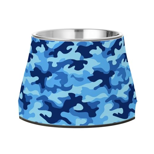 Futternapf für Hunde, rutschfest, Edelstahl, Camouflage, Dunkelblau Futternapf für Hunde, rutschfest, Edelstahl, Camouflage, Dunkelblau von Wudan