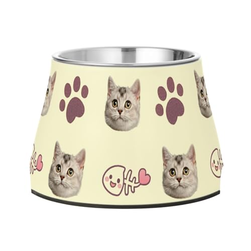 Futternapf für Katzen und Fische, verbesserter Edelstahl-Futterspender für kleine Hunde, Schnurrhaarfreundlich, Beige / Gelb Futternapf für Katzen und Fische, verbesserter Edelstahl-Futterspender für kleine Hunde, Schnurrhaarfreundlich, Beige / Gelb von Wudan