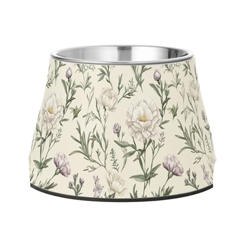 Futternapf mit Herbstblumen, Nelke, Beige, für Haustiere, verbesserter Edelstahl-Katzen-Futternapf für langsames Fressen von Hunden Futternapf mit Herbstblumen, Nelke, Beige, für Haustiere, verbesserter Edelstahl-Katzen-Futternapf für langsames Fressen von Hunden von Wudan