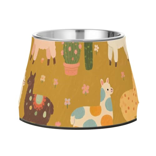 Futternapf mit Lama- und Kaktus-Muster, rutschfest, Edelstahl, für Katzen, Kaninchen, Vögel, Schnurrhaare Futternapf mit Lama- und Kaktus-Muster, rutschfest, Edelstahl, für Katzen, Kaninchen, Vögel, Schnurrhaare von Wudan