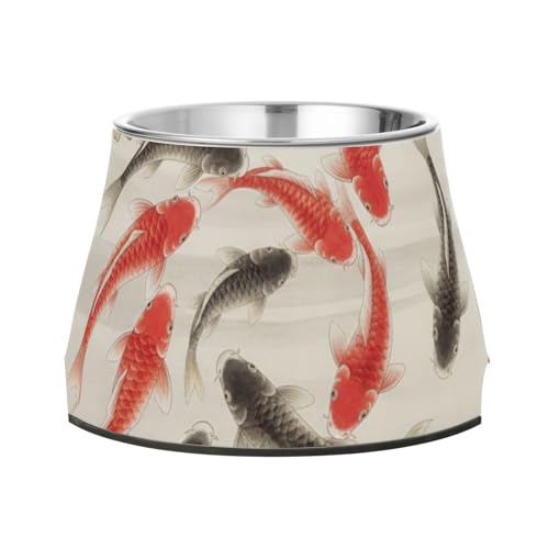 Goldfisch-Aquarell-Futternapf für Hunde, rutschfest, Edelstahl, Katzenfutter für langsames Füttern von Katzen, Schnurrhaare Goldfisch-Aquarell-Futternapf für Hunde, rutschfest, Edelstahl, Katzenfutter für langsames Füttern von Katzen, Schnurrhaare von Wudan