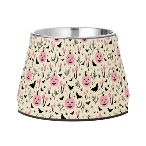 Halloween Pink Pumpkin Feed Dog Bowl Enhanced Stainless Steel Raised Cat Bowl for Dogs Cats Rabbits Birds Whisker Relief Halloween Pink Pumpkin Feed Dog Bowl Enhanced Stainless Steel Raised Cat Bowl for Dogs Cats Rabbits Birds Whisker Relief von Wudan