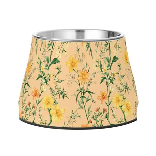 Herbstblumen Narzisse Pfirsichfutter Hundenapf Erhöhter Edelstahl Katzen Futternapf für Hunde Katzen Kaninchen Vögel Schnurrhaare Müdigkeit Herbstblumen Narzisse Pfirsichfutter Hundenapf Erhöhter Edelstahl Katzen Futternapf für Hunde Katzen Kaninchen Vögel Schnurrhaare Müdigkeit von Wudan